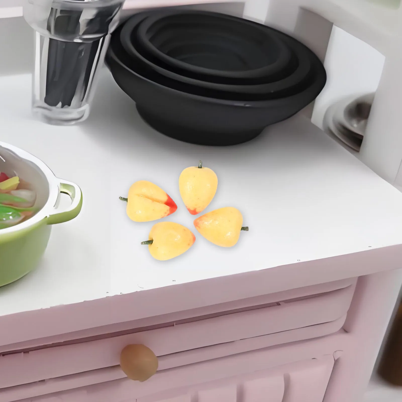Comida en miniatura realista de duraznos para casa de muñecas - imagen 5