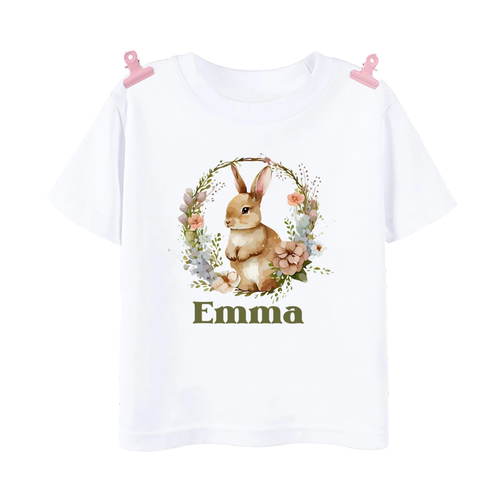 Camiseta infantil personalizada de Pascua con conejito - imagen 2