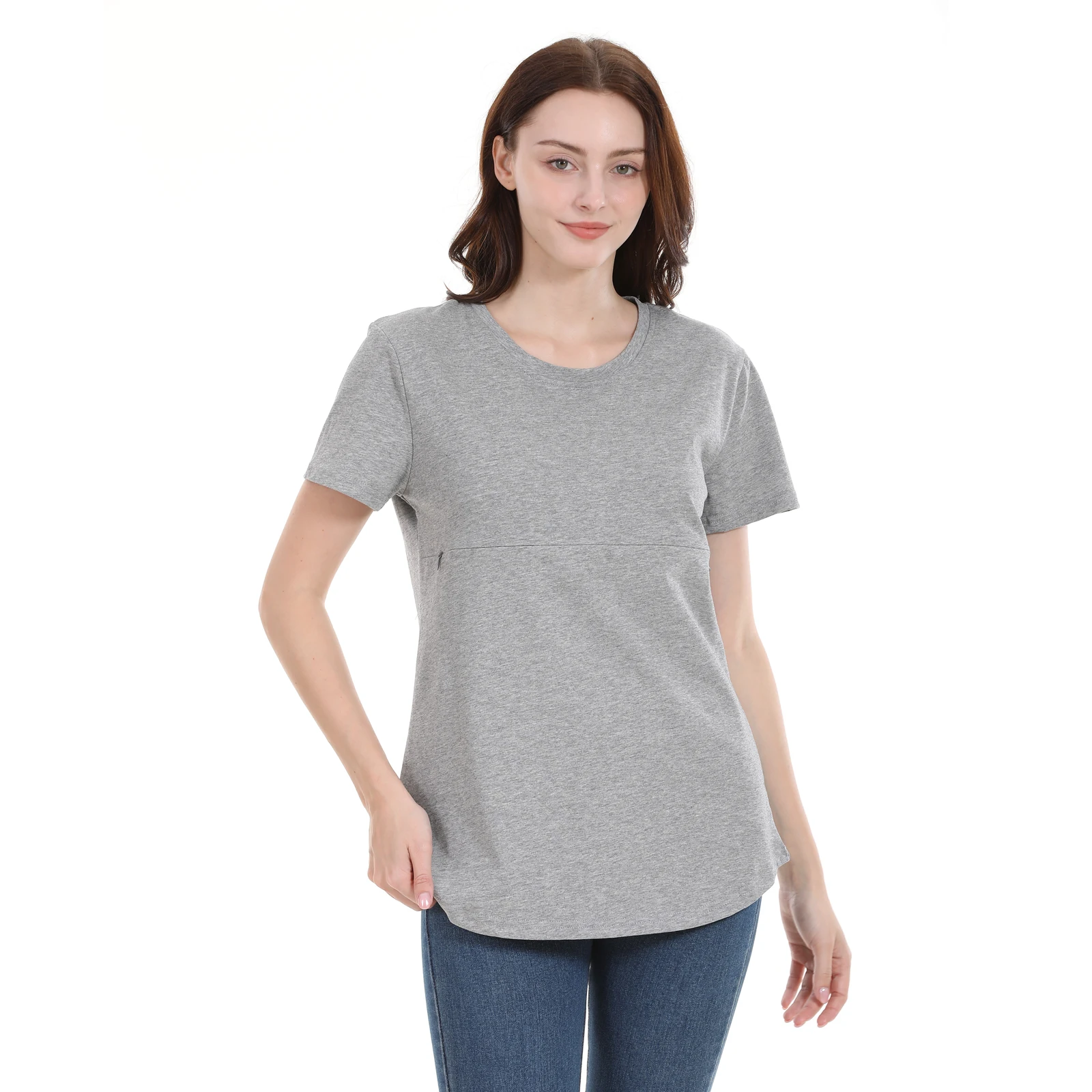 Camiseta lactancia de algodón con cremallera manga corta verano - imagen 4