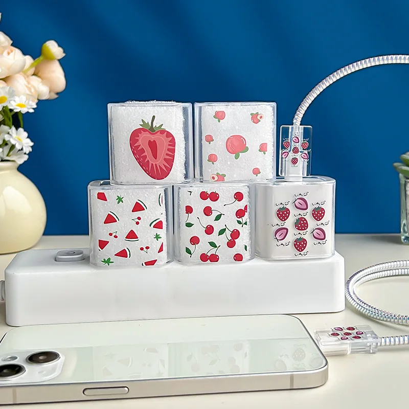 Protector de cable USB con funda antifricción de frutas - imagen 4