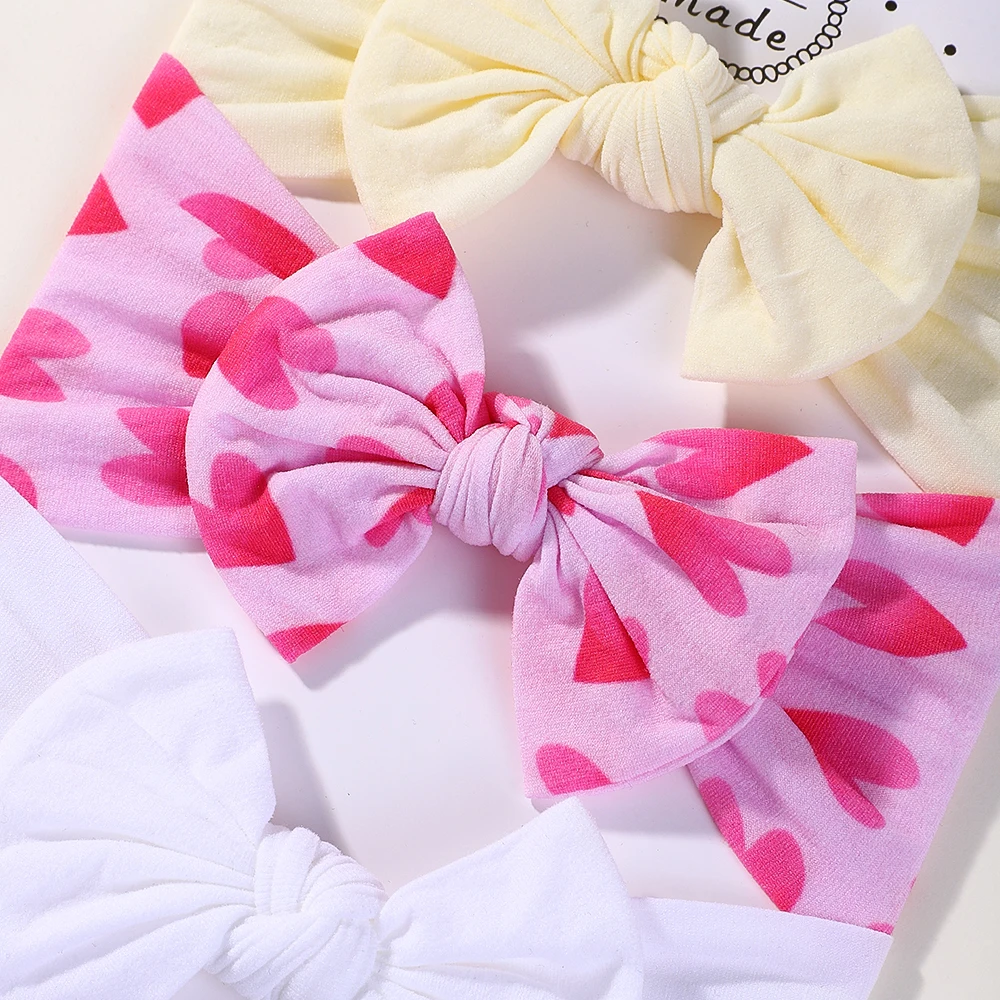 Diadema con lazos grandes para niñas, pañuelo elástico de nailon - imagen 2
