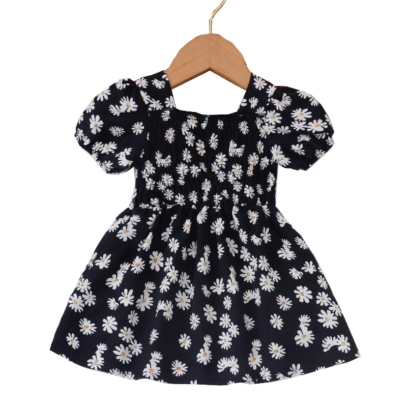Vestido bebé niña floral de verano con mangas abullonadas - imagen 3