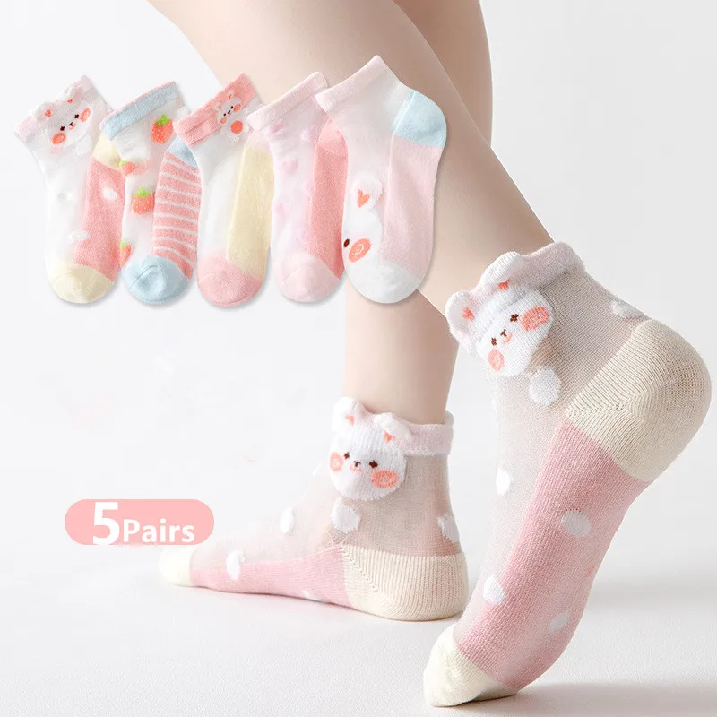 Calcetines verano algodón suave niña – Diseño princesa con encaje - imagen 2