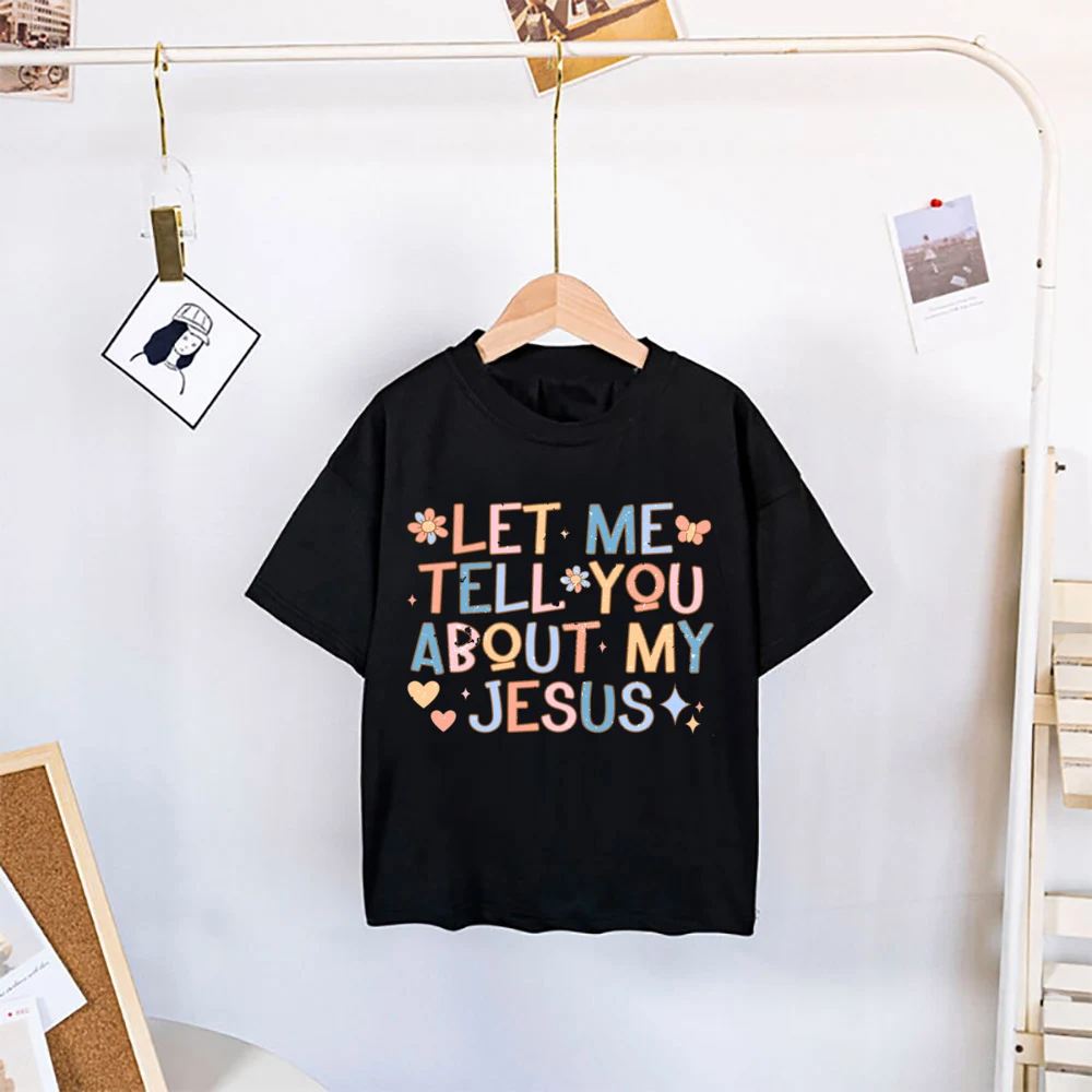 Camiseta manga corta con estampado de letras para niños