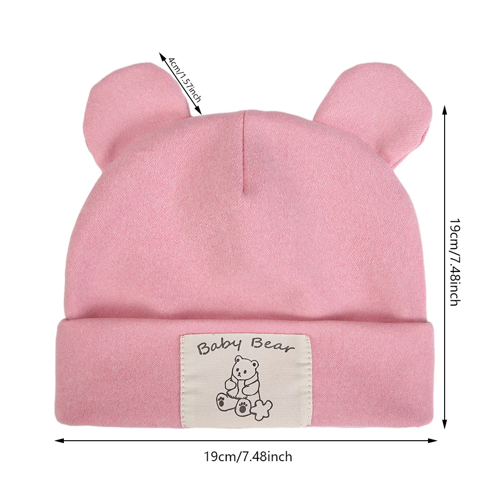 Gorrito bebé turbante con orejas de oso, cálido para invierno