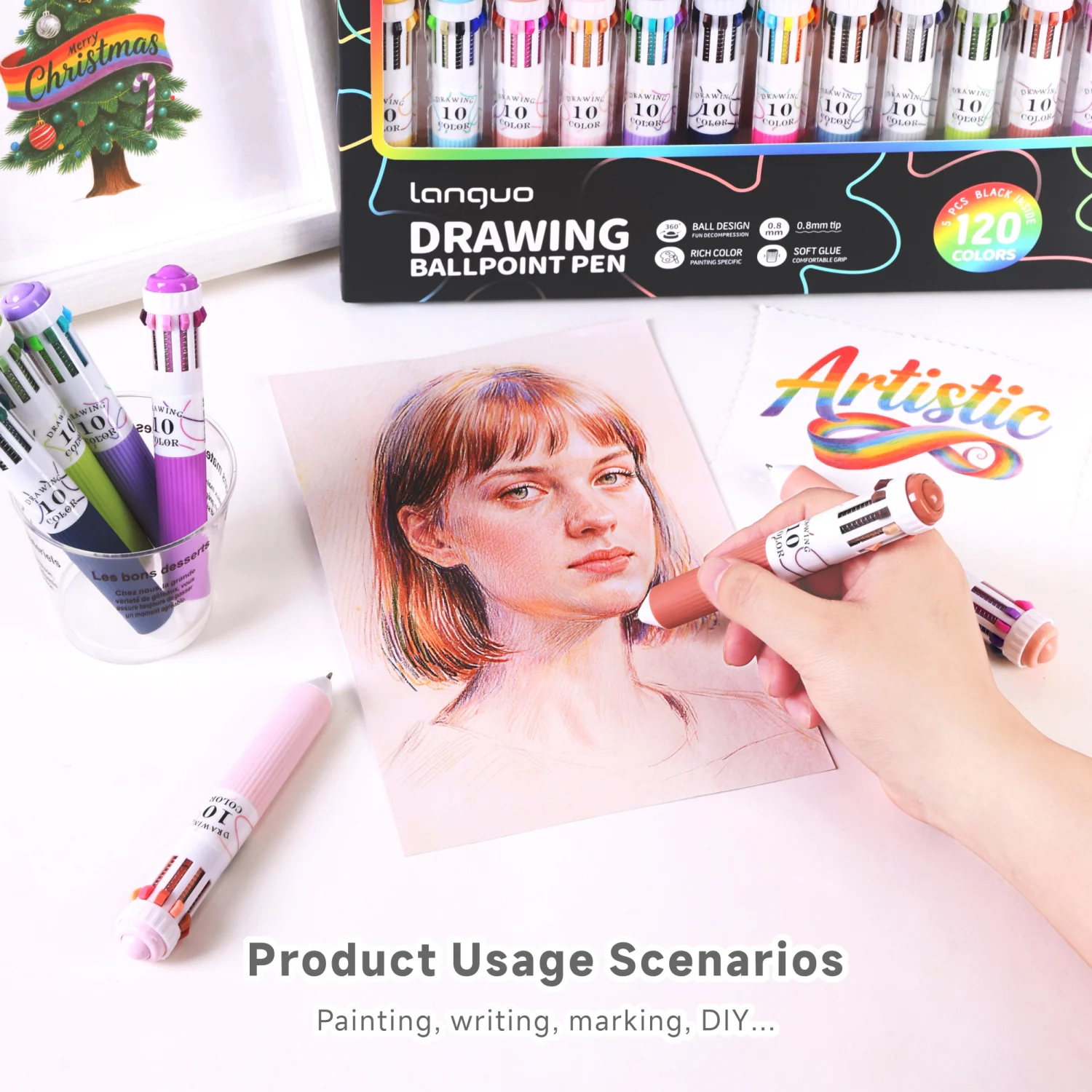 Bolígrafos para niños retráctiles multicolor de punta fina suave - imagen 5