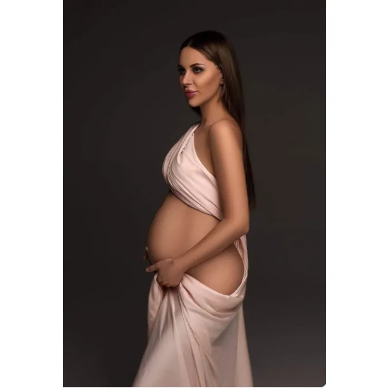 Envoltura de maternidad seda satén para fotos embarazo y recién nacido - imagen 4