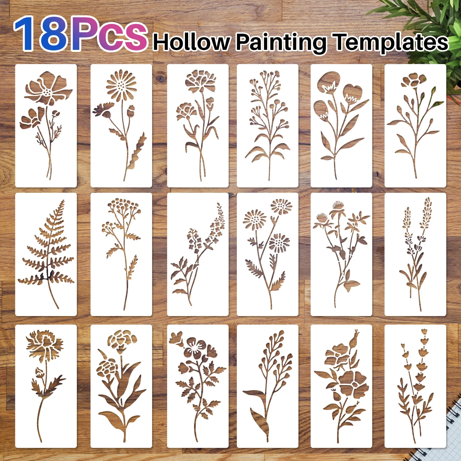 Plantillas florales impermeables reutilizables para manualidades - imagen 5