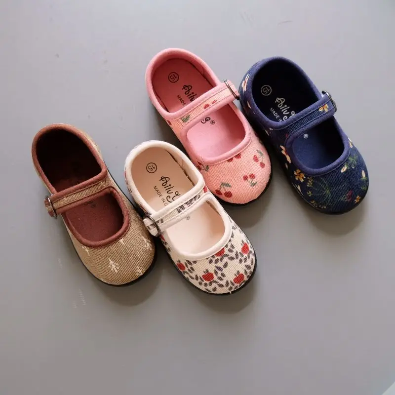 Zapatos de princesa para bebé de lona ligeros con dibujo floral - imagen 3