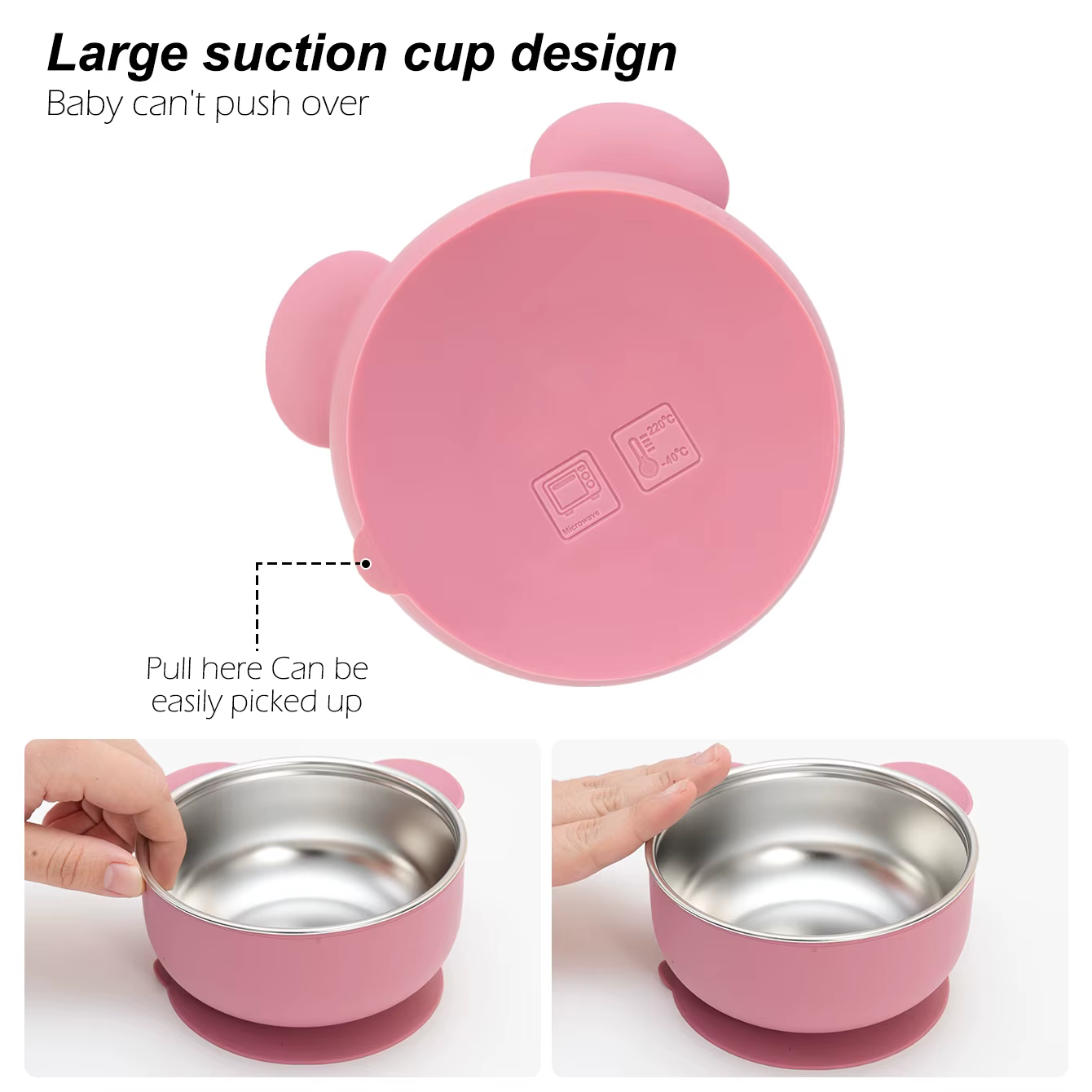 Plato de silicona y acero inoxidable para bebé – Autoalimentación - imagen 2