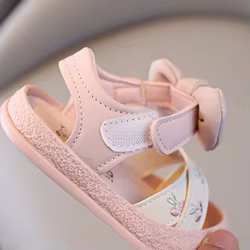 Sandalias de verano para niña con suela flexible y lazo