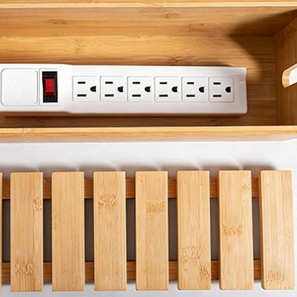 Ocultador de cables eléctrico madera para enchufes y TV - imagen 5