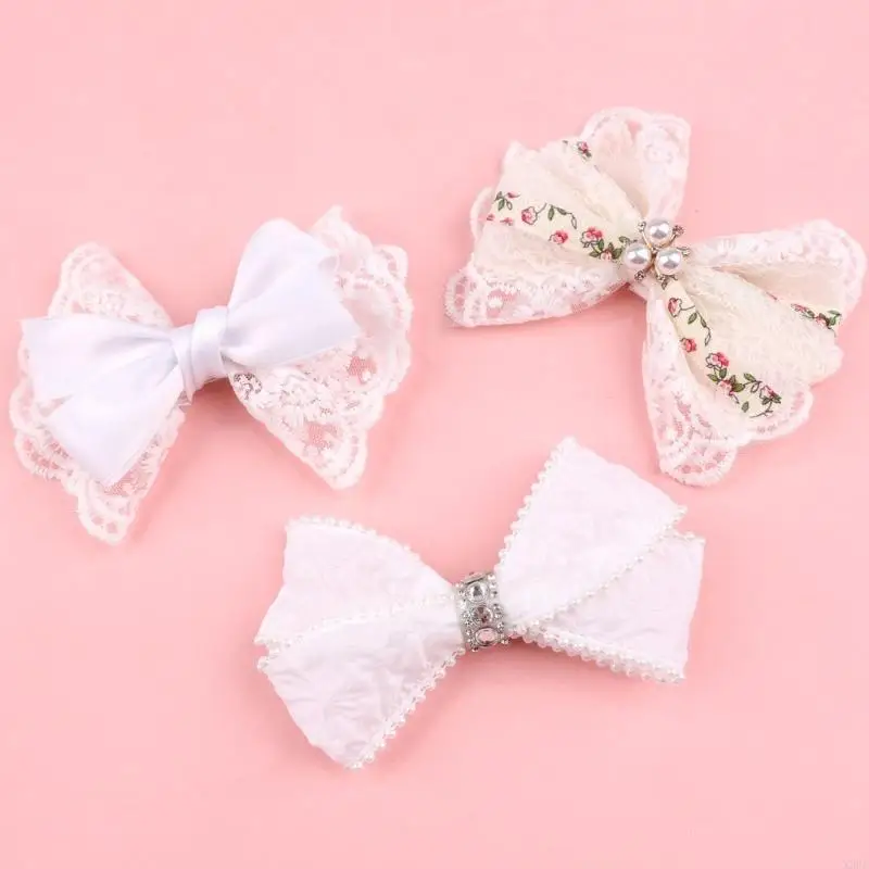 Diadema infantil lazo de encaje elástico para niñas - imagen 4