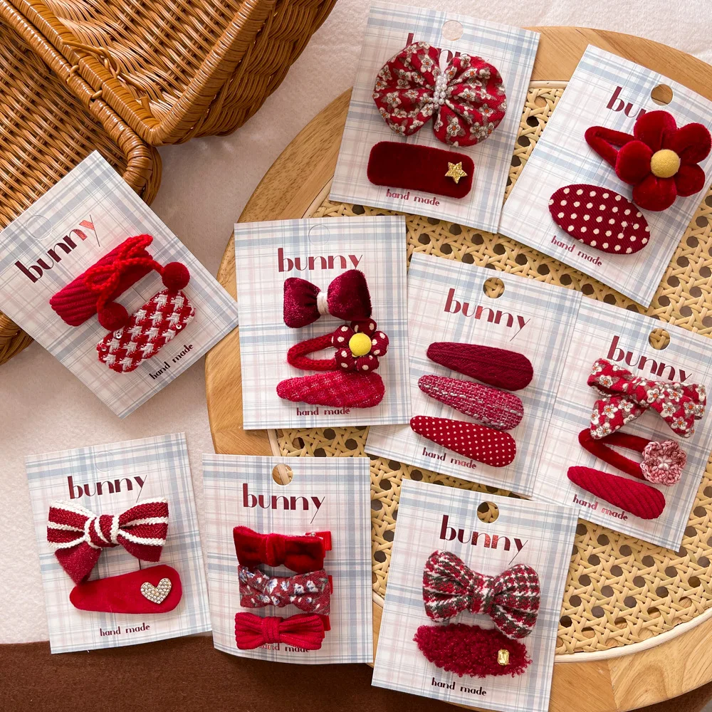 Horquilla con lazo rojo para bebé - Accesorio de cabello infantil - imagen 4