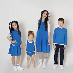 Conjunto familiar azul real bebé niño y niña – Ropa verano