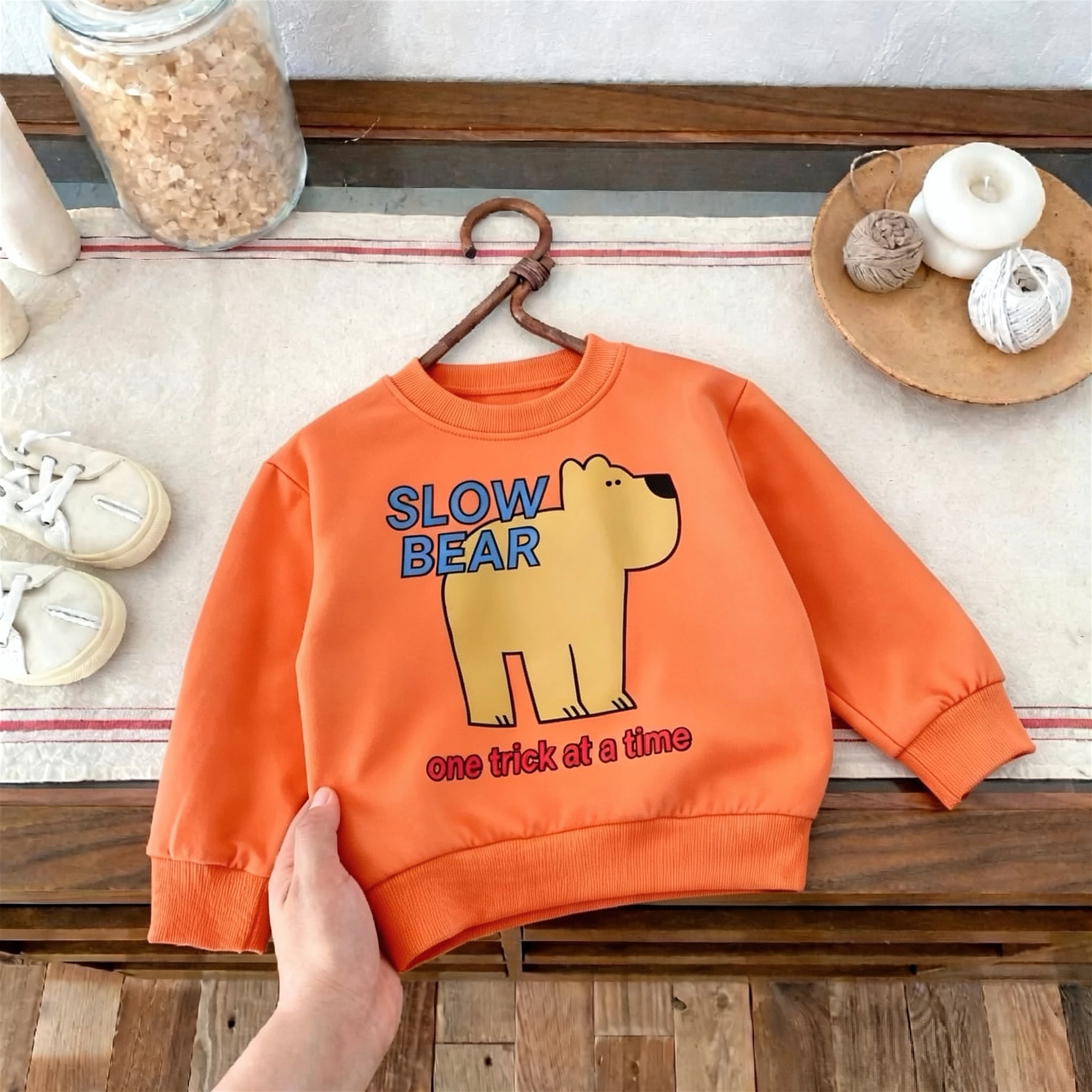 Sudadera con capucha de algodón para niños estampado otoñal - imagen 2