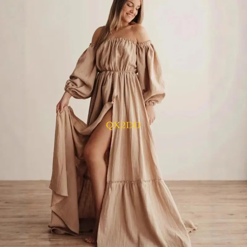 Vestido de maternidad largo fluido lavable a máquina – suave - imagen 2