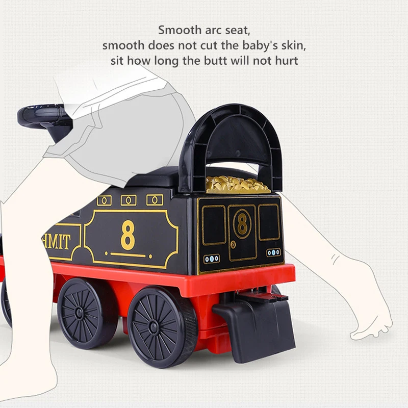 Tren infantil con luces y colores vibrantes