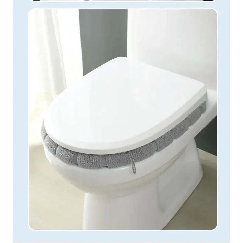 Funda de asiento de inodoro de forro polar lavable para invierno - imagen 2