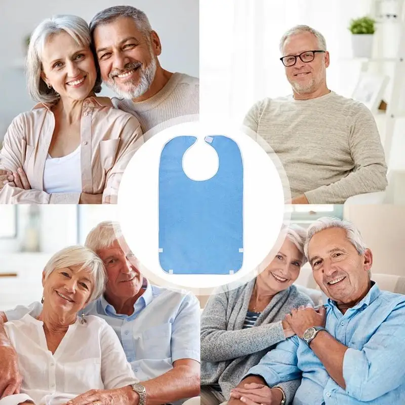 Babero de rizo grande para adultos con recogedor de migas - imagen 2