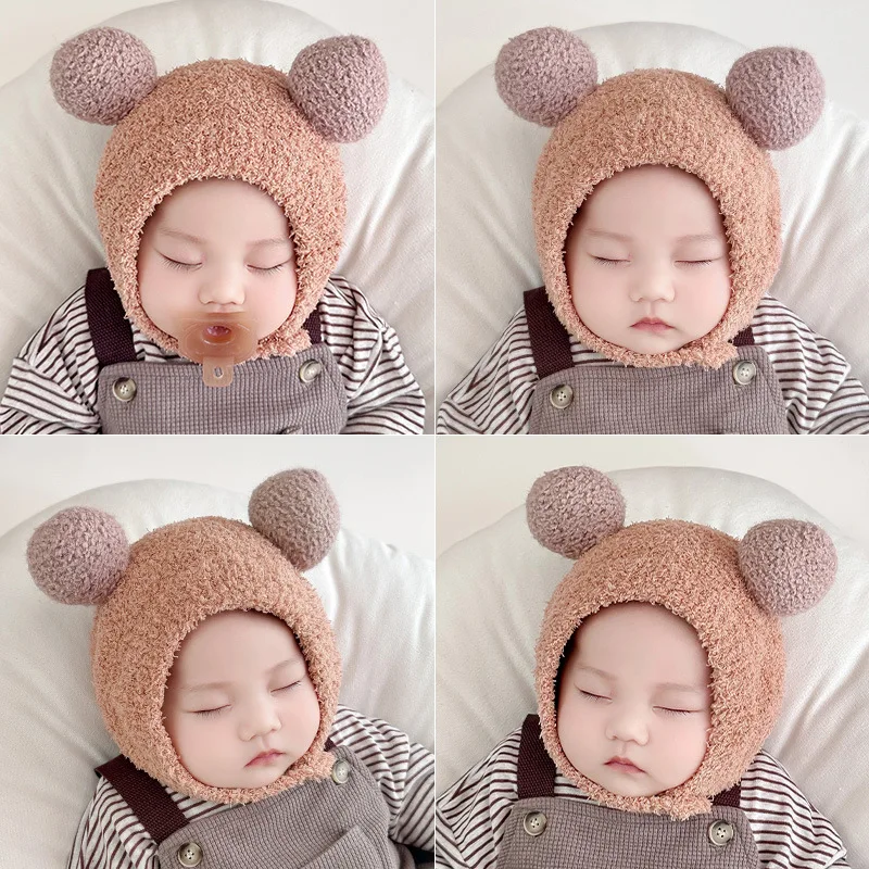 Gorro de invierno para bebé tipo peluche, orejas cálidas - imagen 4