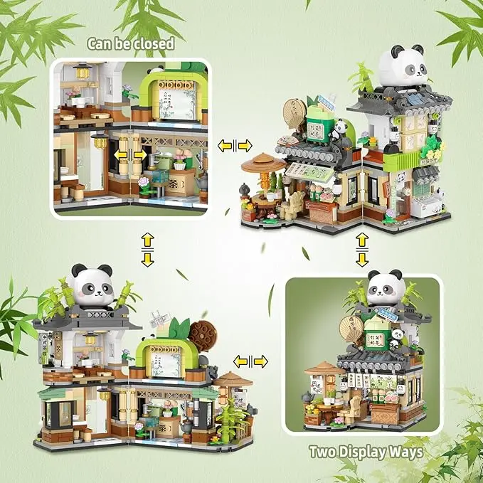 Set bloques de construcción Panda Tea House urbano plegable - imagen 3