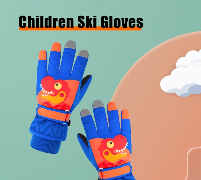 Manoplas de nieve para niños con forro polar coral