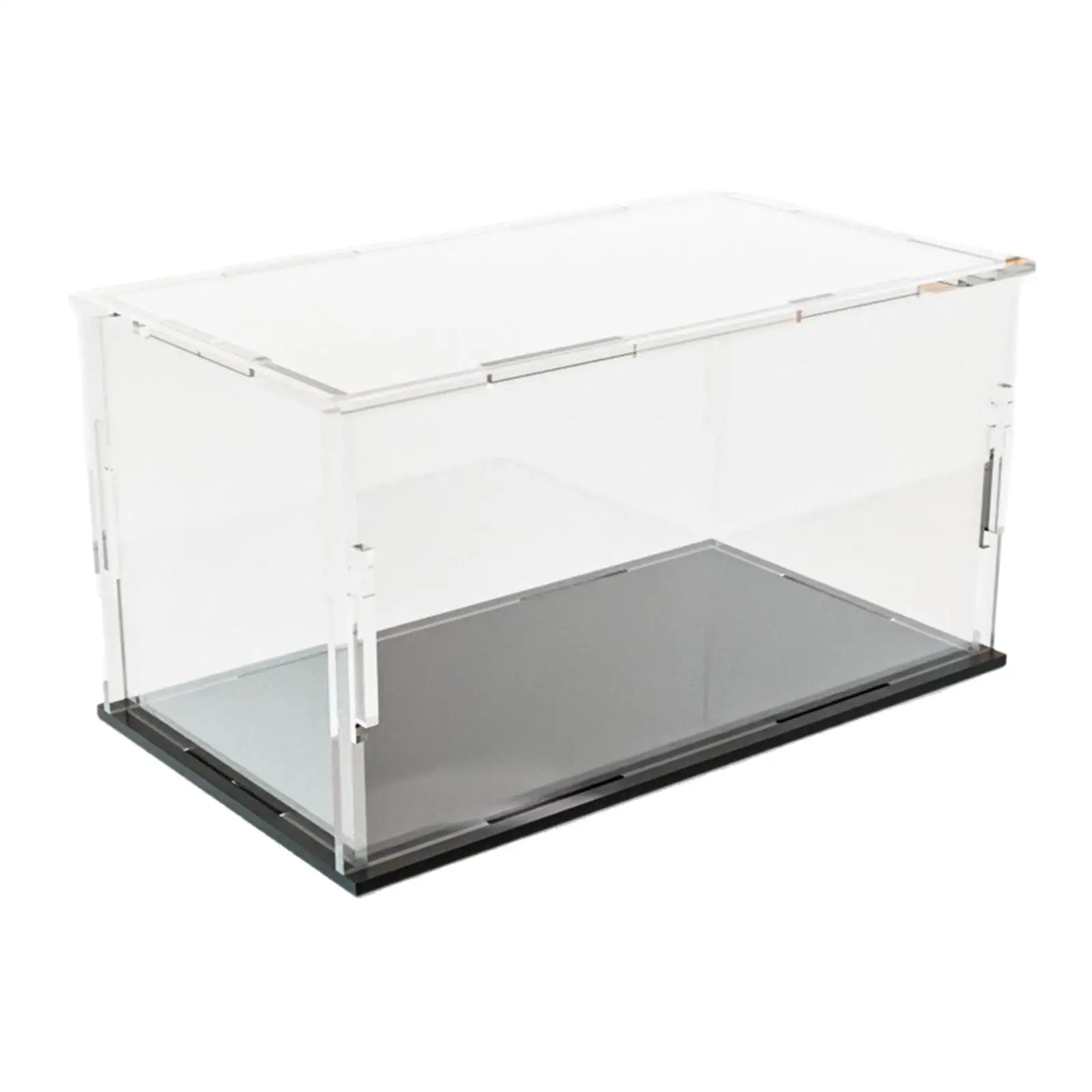 Vitrina de acrílico transparente apilable a prueba de polvo