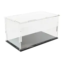 Vitrina de acrílico transparente apilable a prueba de polvo