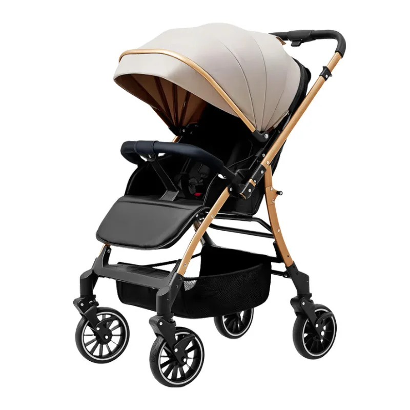 Cochecito de bebé universal con asiento reclinable y capota resistente