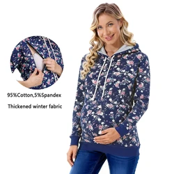 Suéter maternal con capucha – Cálido para invierno y práctica lactation