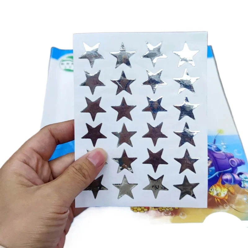 Pegatinas de estrellas plateadas para recompensar a niños en la escuela - imagen 3