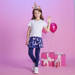 DXTON leggings con falda niña unicornio estilo dos piezas