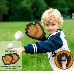 Juego de pelota portátil para lanzar y atrapar con guante béisbol