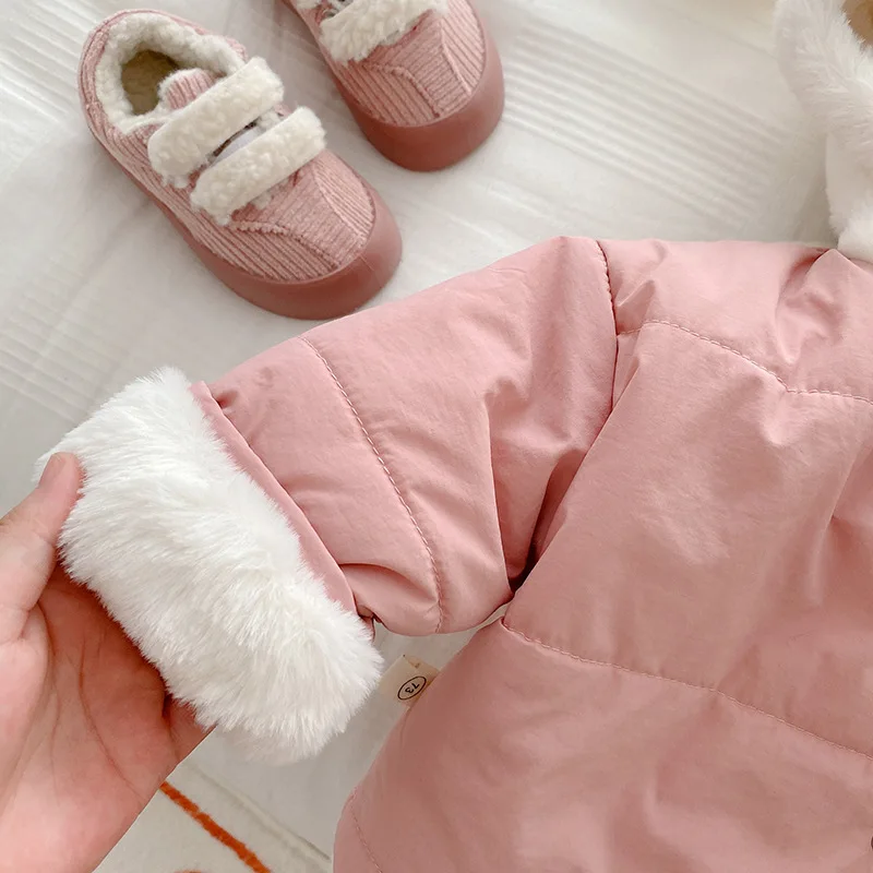 MILANCE Chaqueta de invierno con capucha y forro de piel para niñas - imagen 5