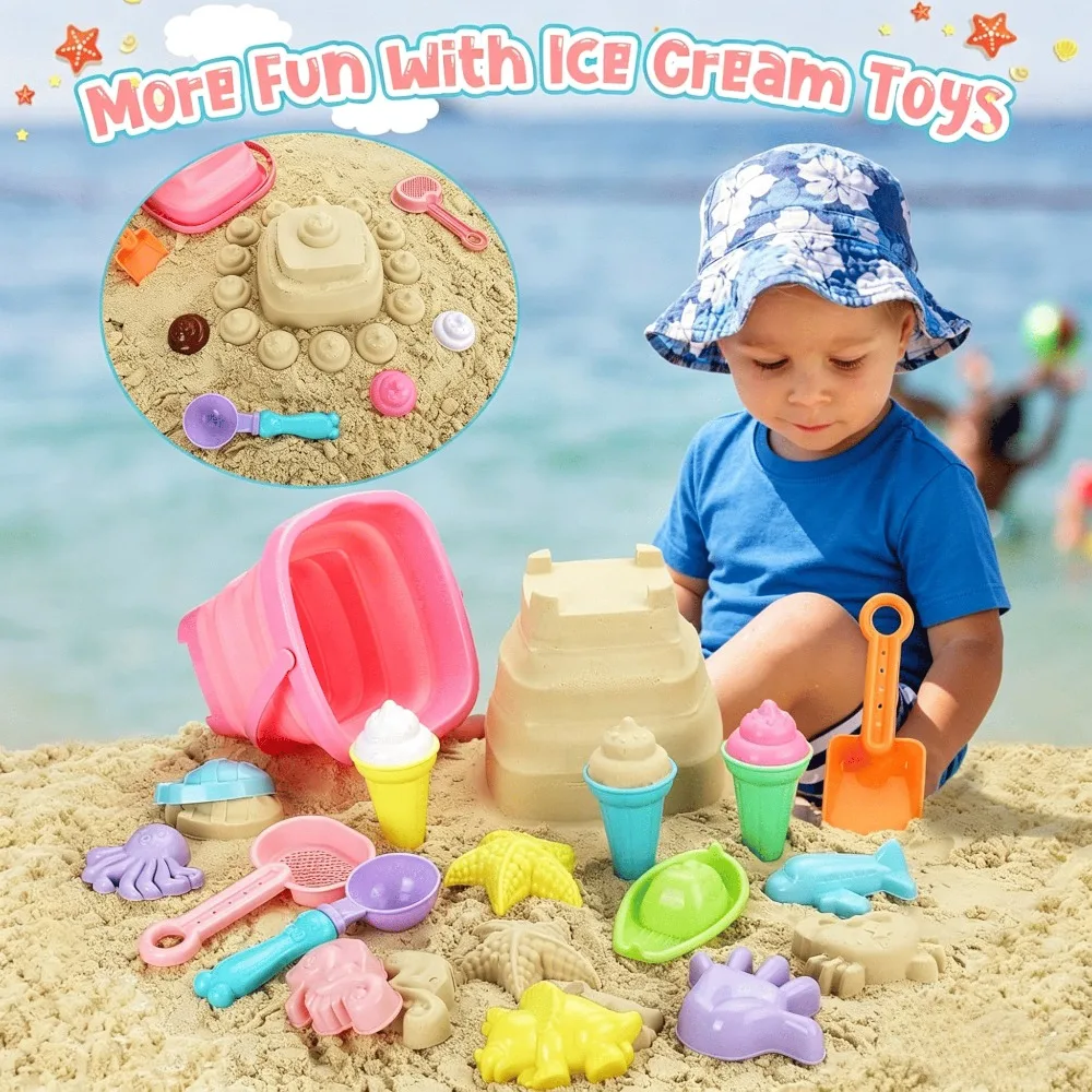 Set para playa infantil con palas y moldes de arena duraderos - imagen 5