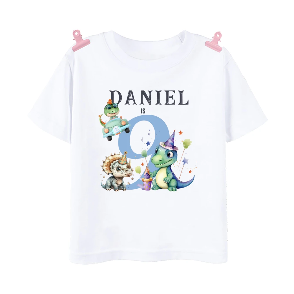 Camiseta personalizada de cumpleaños con nombre dinosaurio - imagen 5
