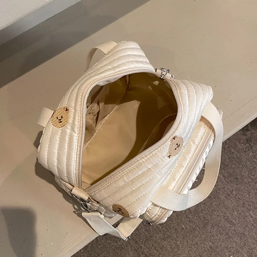 Bolsa maternal de algodón con oso – Organizador para bebé - imagen 3