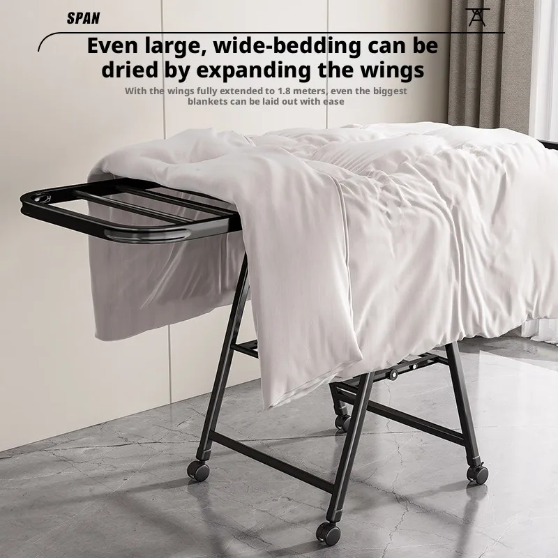 Tendedero plegable con ruedas de acero inoxidable exterior e interior - imagen 4