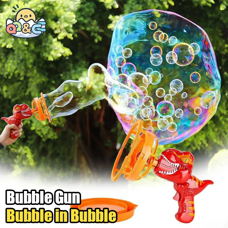 Pistola de burbujas dinosaurio eléctrica para niños exterior - imagen 5