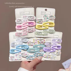 Clips para el pelo de niña con estampado floral y flequillo