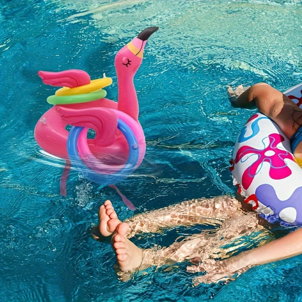 Anillo inflable flamenco rosa - Juego de lanzamiento para niños - imagen 3