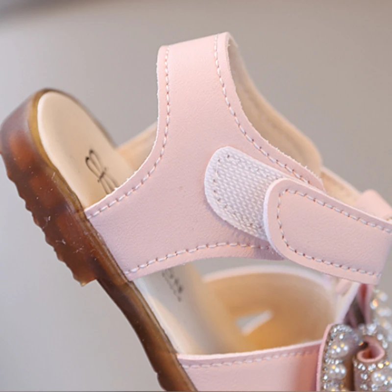 Sandalias de bebé niña con lazo y perlas - suela suave - imagen 5