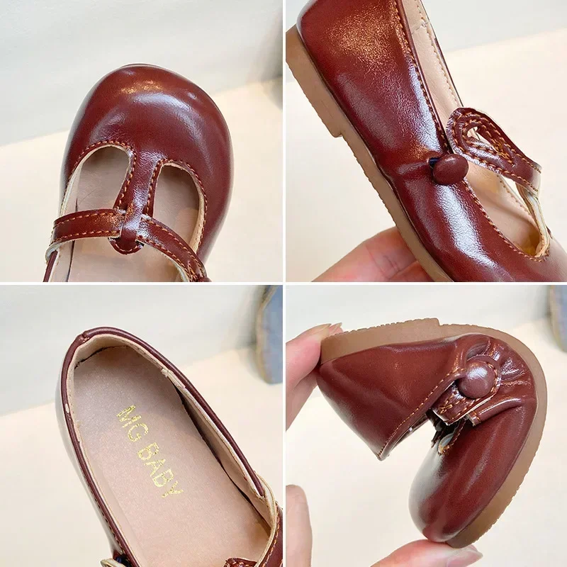 Zapatos de cuero infantiles informales con cordones - imagen 5