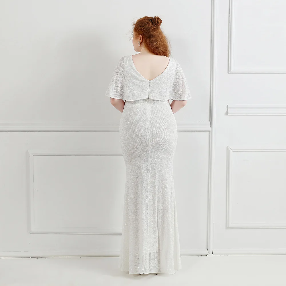 Vestido de lentejuelas largo para embarazadas con caída elástica - imagen 3