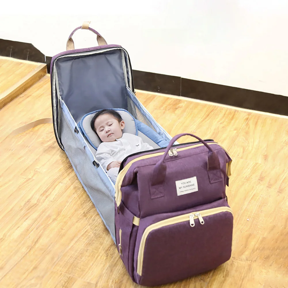 Bolsa de pañales impermeable de gran capacidad con varios bolsillos - imagen 4