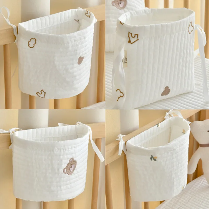 Bolsa colgante para cuna – Organizador de algodón con motivos infantiles - imagen 2