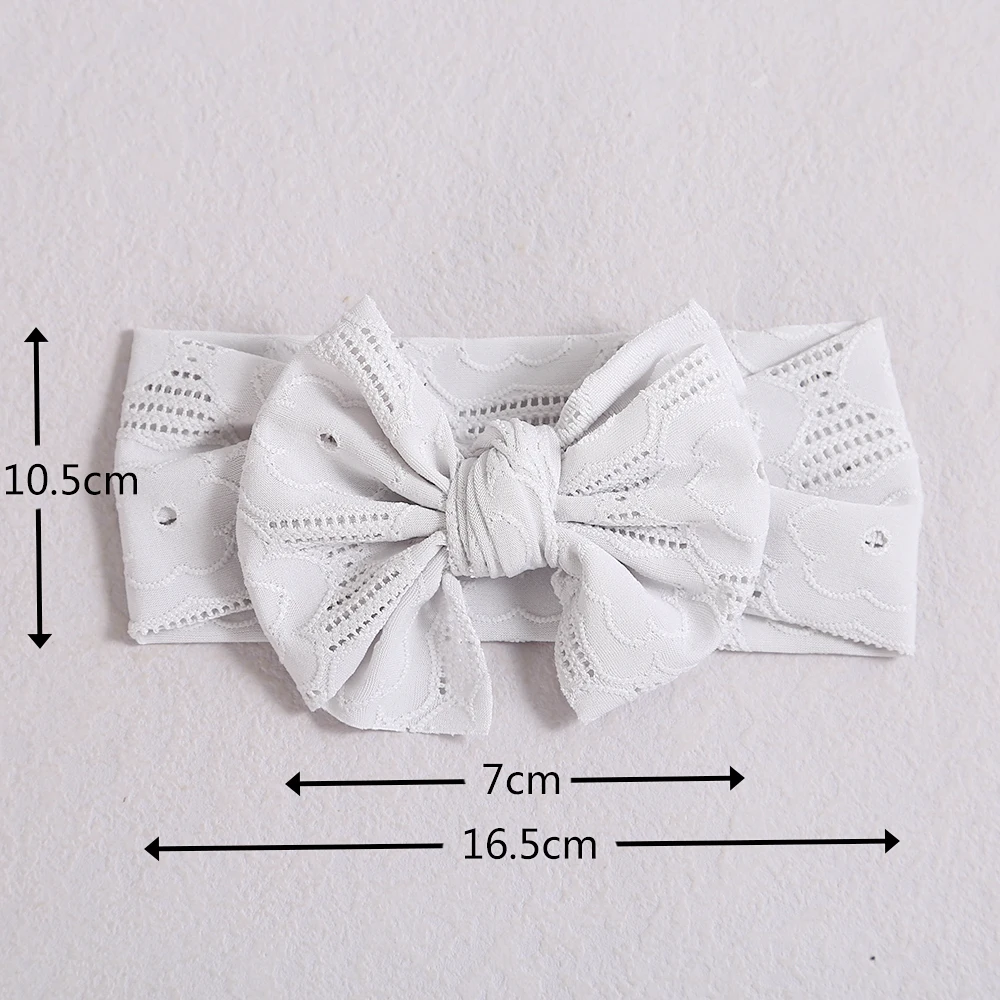 Diadema turbante suave para bebé – Encaje con lazo para niña - imagen 3