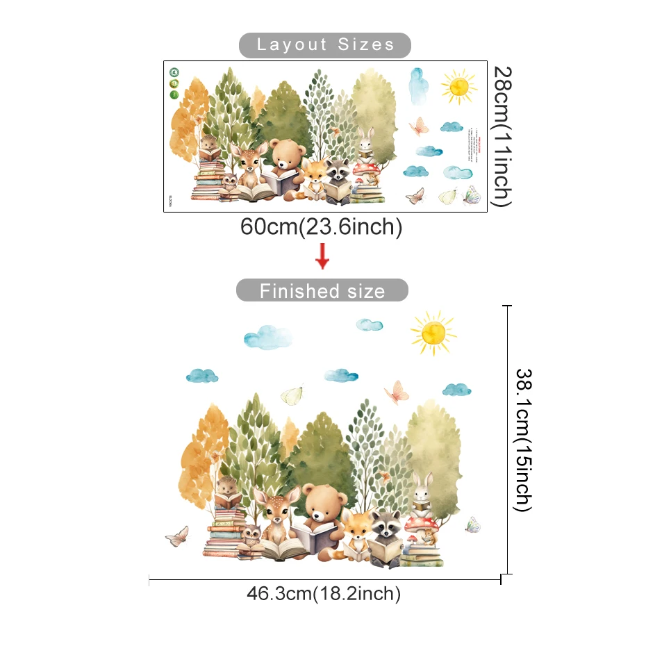 Pegatinas de pared con animales para habitación infantil - imagen 5