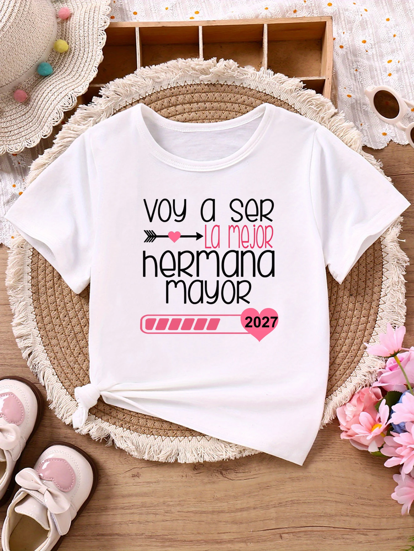 Camiseta hermana mayor con mensaje tierno para anuncio de embarazo - imagen 3